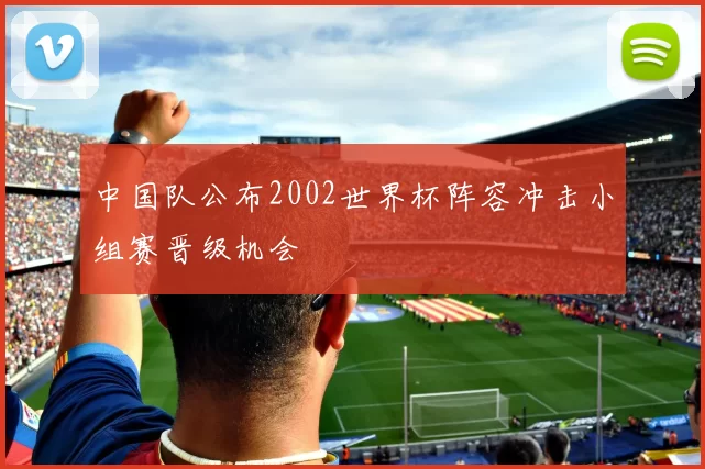 中国队公布2002世界杯阵容冲击小组赛晋级机会